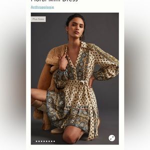 Anthropologie Floral mini dress